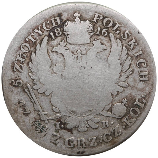 Królestwo Polskie 5 złotych, 1816, stan 4